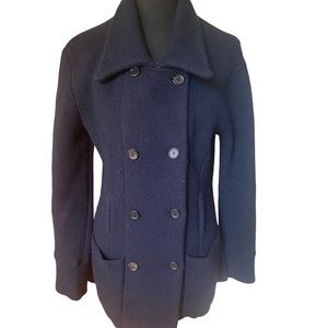 100% cashmere, navy pea coat by Neiman Marcus size medium
